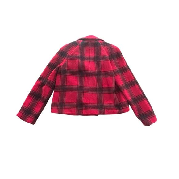 Talbots Wool Alpaca Blend Red Black Button Cropped‎ Blazer Jacket Women's Sz 10P - Picture 4 of 6